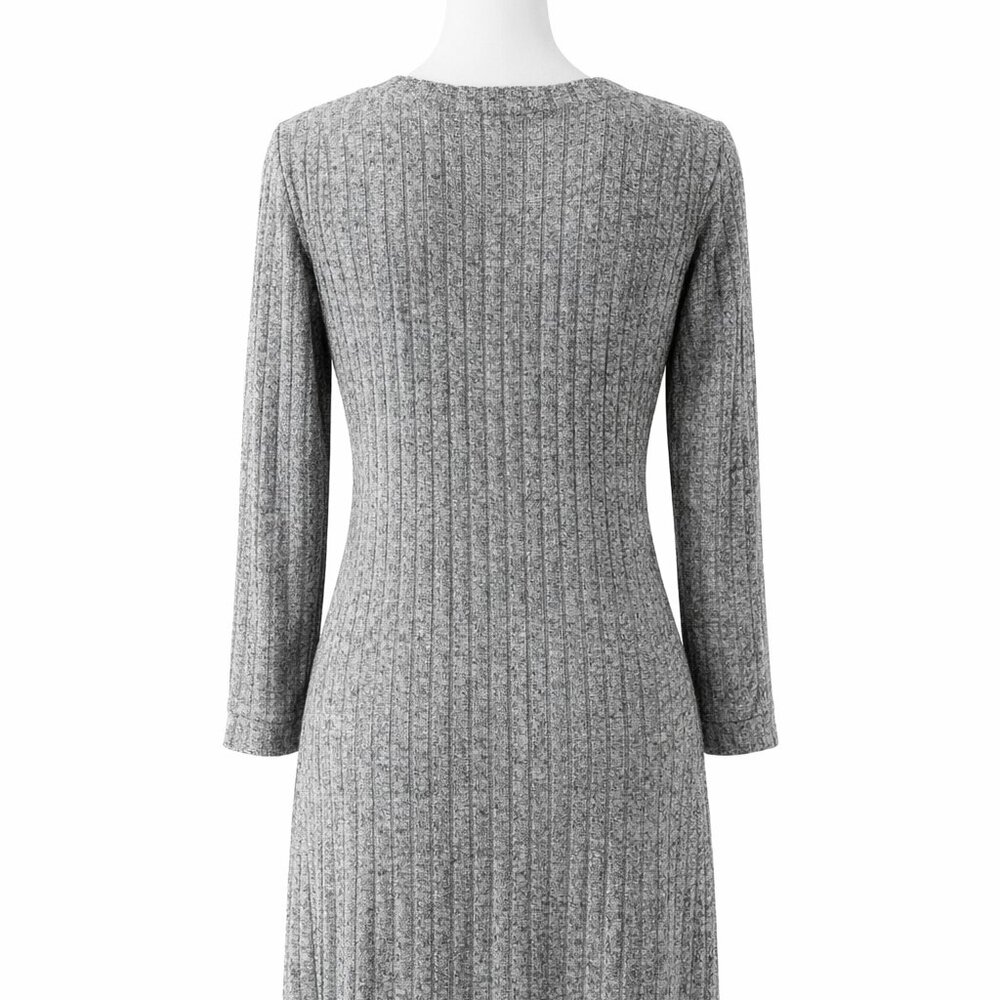 Westport Gray Ribbed Knit Dress with Pockets Size L – NWOT - Picture 4 of 9